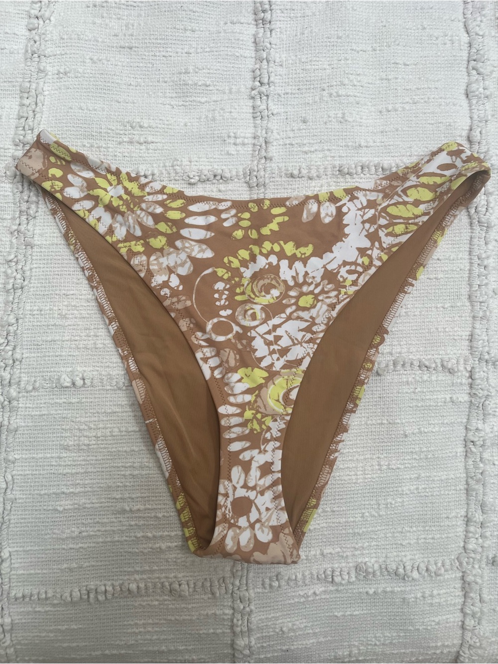 NWOT American Eagle Outfitters aerie Green, White & Brown Print Bikini Bottom